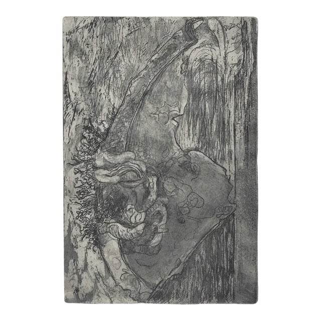 1960 Crissa Caris Abstract Etching and Aquatint For Sale