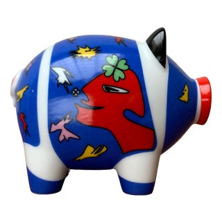 Small Postmodern Piggy Penny Bank by Ambrogio Pozzi & Sieger Design for Ritzenhoff For Sale