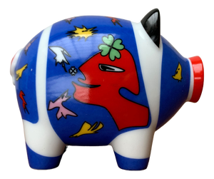 Small Postmodern Piggy Penny Bank by Ambrogio Pozzi & Sieger Design for Ritzenhoff