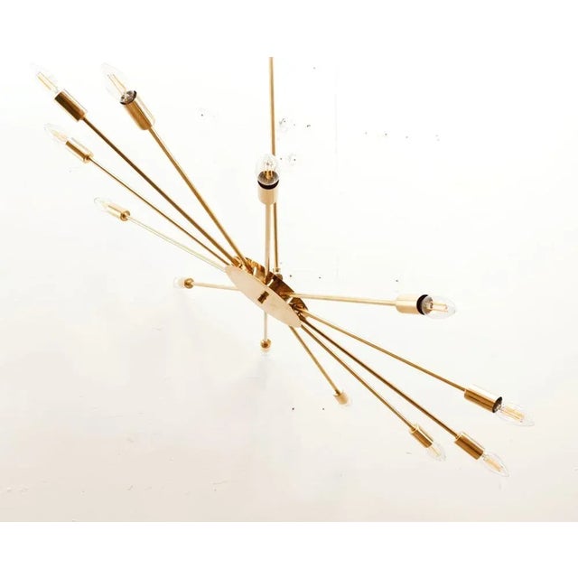Mid-Century Modern Brass Sputnik Ceiling Lights For Sale - Image 3 of 18