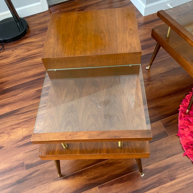 Mid Century Modern JamesPhilip Co. Floating Glass End Tables a Pair Chairish