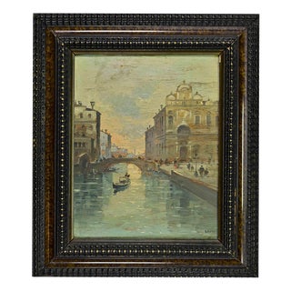 Alessandro Reati, View of Venice, 1800s, Oil on Panel, Framed For Sale