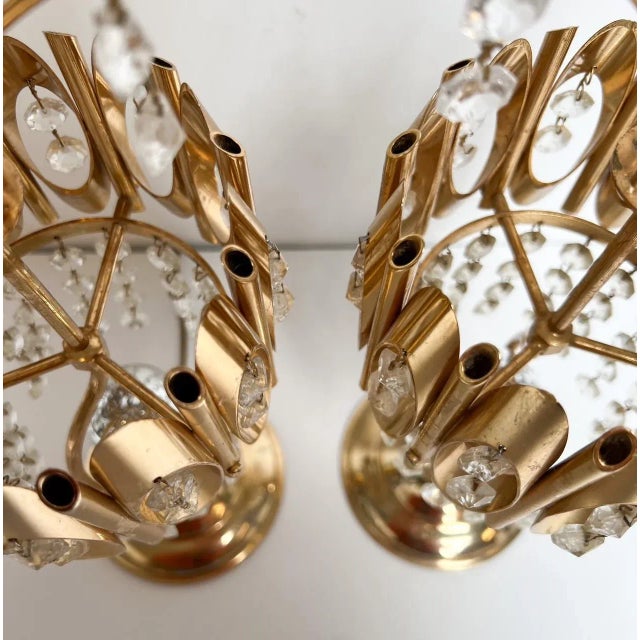 Metal Crystal Table Lamps, Spain, 1970s, Set of 2 For Sale - Image 7 of 13