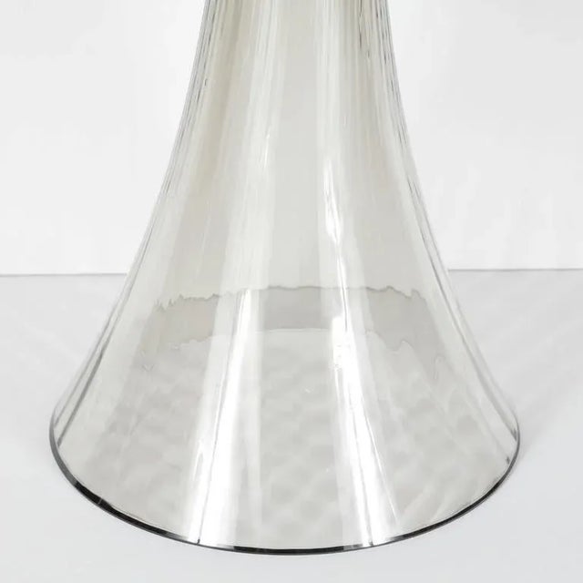 Modern Murano Glass Modernist Bowl or Vase in Handblown Smoked Glass For Sale - Image 3 of 11