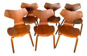 Grand Prix Chairs by Arne Jacobsen for Fritz Hansen, 1960s, Set of 6