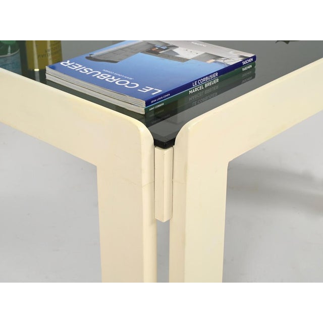 White Square Coffee Table with Smoked Glass by Carlo Scarpa for Afra & Tobia Scarpa, Italy, 1960s For Sale - Image 10 of 12