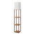Modern Dark Wood 3-Tier Shelf Floor Lamp For Sale