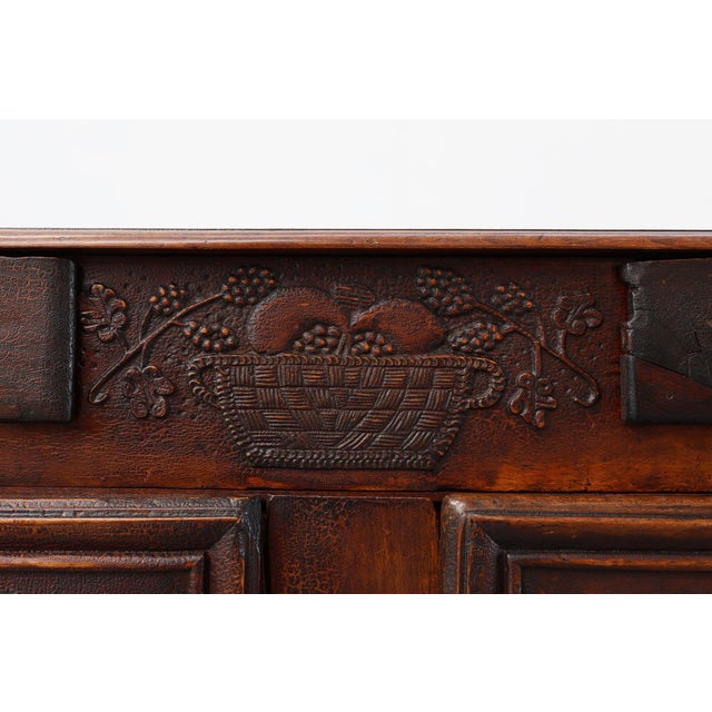 Brown French Provincial Carved Cabinet with Great Patina, 1841 For Sale - Image 8 of 18