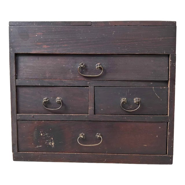 Shōwa Period Japanese Haribako Sewing Cabinet, 1920s For Sale