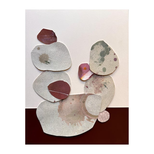 "Love Without Words" is an original mixed media collage on paper by Zac Woodiel. This is one of six pieces in the "Love...