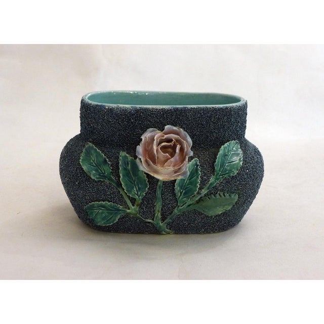 Small Antique Earthenware Planter with Rose Decoration, 1890s For Sale - Image 12 of 12