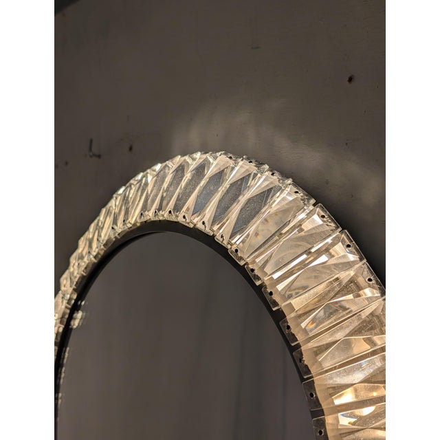 Circular Wall Mirror with Crystal Prisms, 1970s For Sale - Image 6 of 7