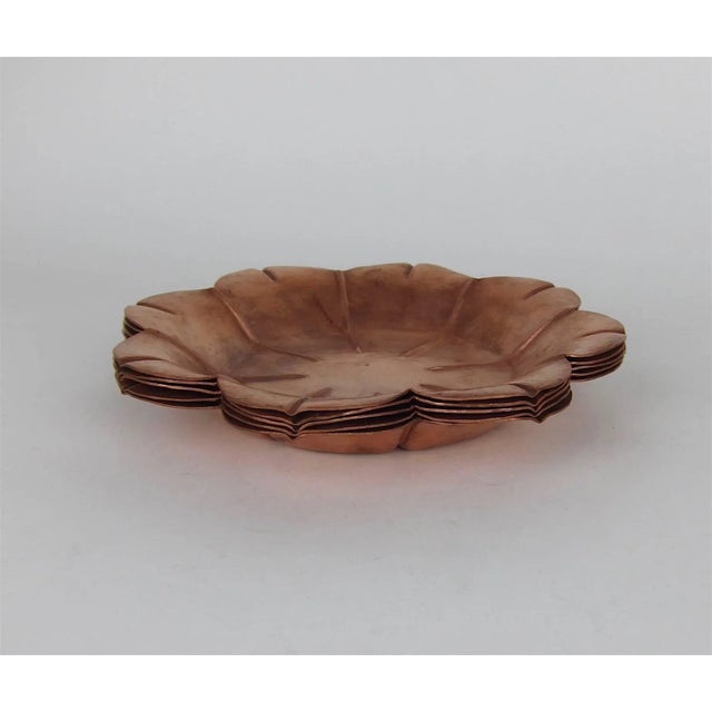 Marie Zimmermann Arts and Crafts Copper Flower Dishes, Circa 1915, Set of Five For Sale - Image 10 of 11