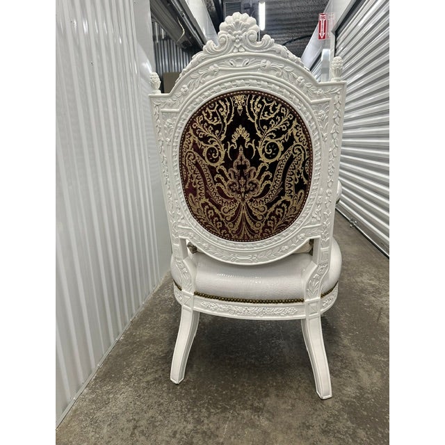 Late 20th Century Caspani Tino Group Italian Carved Accent Armchair With Pillow For Sale - Image 13 of 14