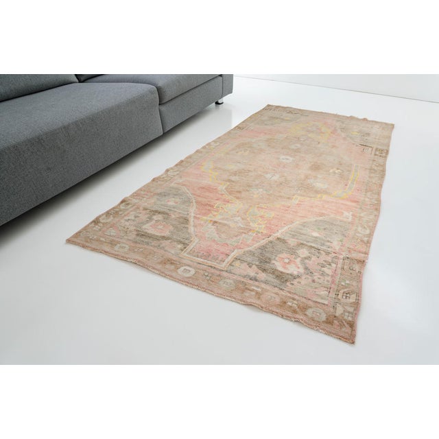 Textile Hand-Knotted Vintage Anatolian Rug, Pale Earth Tone Minimalist Carpet For Sale - Image 7 of 10
