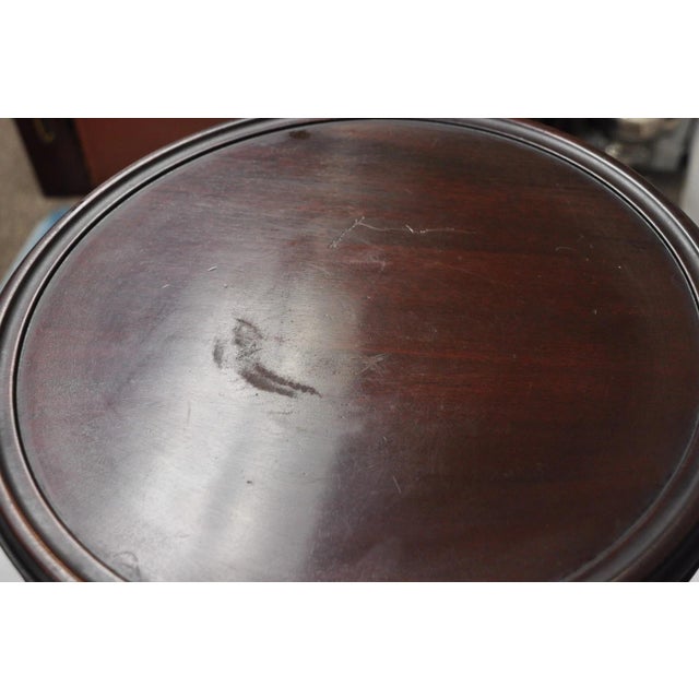 Vintage Mersman Regency Style Mahogany 46" Tall Pedestal Plant Stand Table For Sale - Image 9 of 15