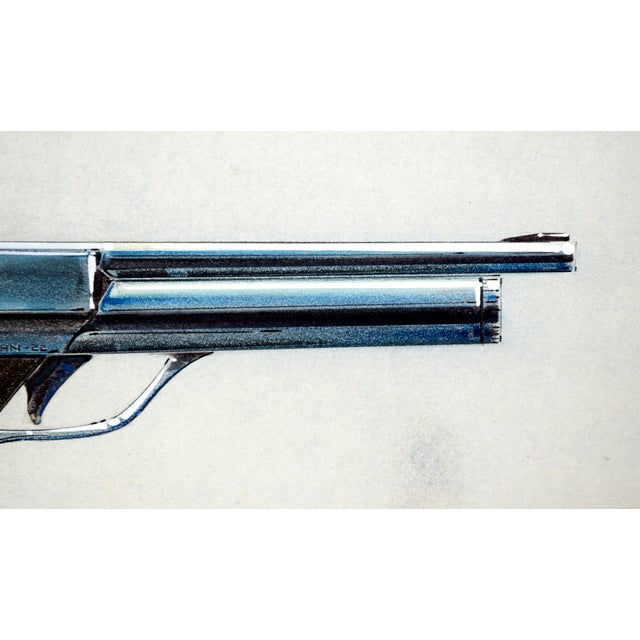 Paper Hahn Air Pistol Design Drawings Pencil - Ink on Paper Designer Hp35 Calculator by Edward T. Liljenwall For Sale - Image 7 of 9