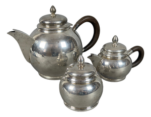 Antique Silver Plated Tea Set, 1900s, Set of 3