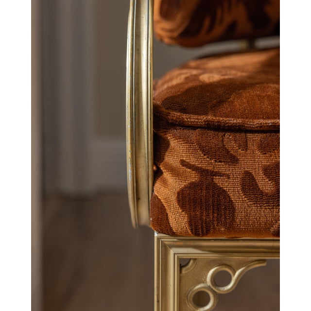 1950s John Van Koert Troy Sunshade Cymbal Chinoiserie Brass Gold Cast Aluminum Accent Lounge Chair, Attributed For Sale - Image 14 of 17