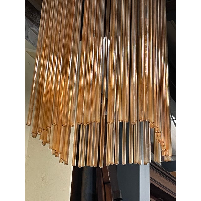 Pendant Lamp with Pink Glass Rods, 1970s For Sale - Image 9 of 18