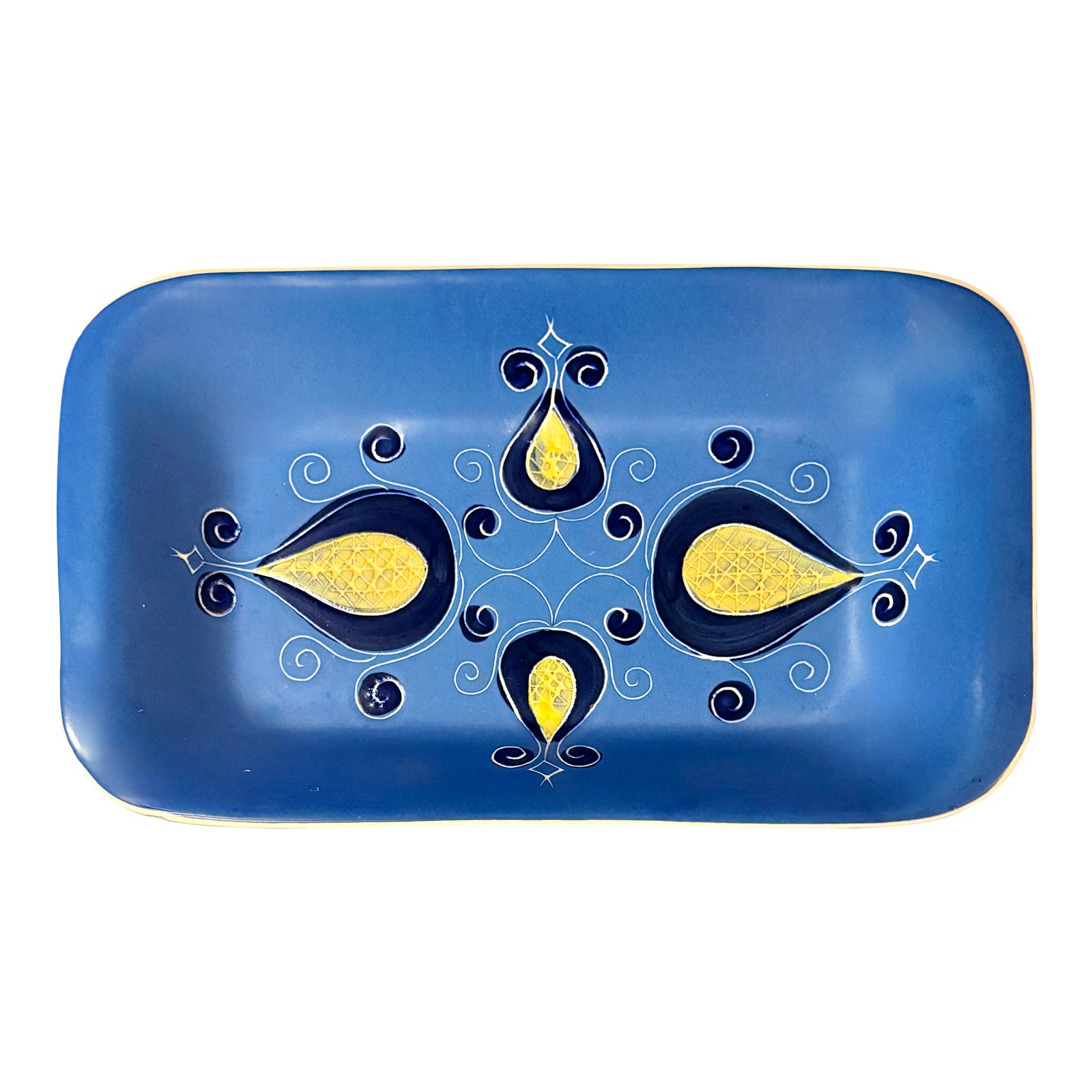 Jie gantofta 飾り皿 Jie Gantofta of Sweden Tear Drop Serving Dish | Chairish