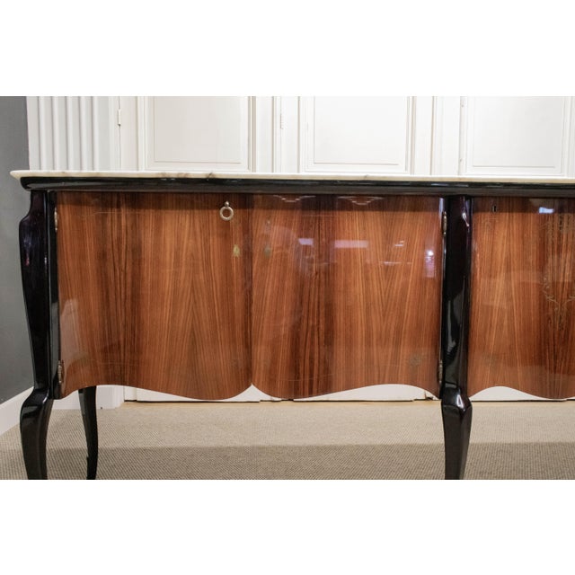Louis XV French Sideboard with Marble Top, 1940s For Sale - Image 11 of 14
