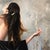 Emergence by Brian O'Neill | Oil on panel with White Gold and Silver Leaf woman in flowing black robe For Sale - Image 4 of 5