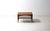 Vintage teak coffee table with webbing underneath by Louis van Teeffelen. The reversible top has a teak veneer side and a...