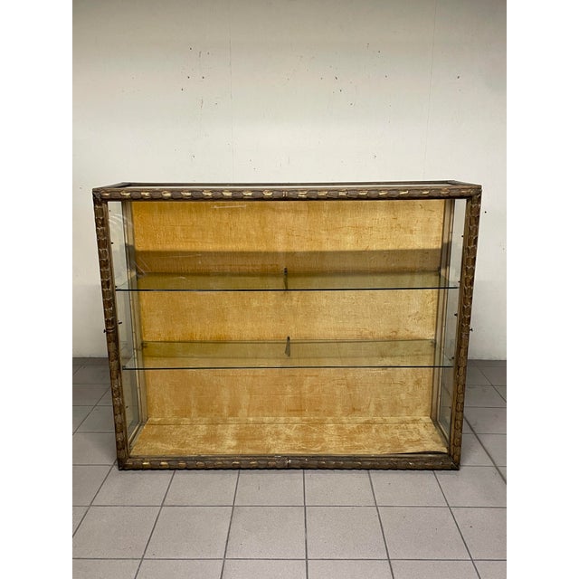 Vintage Display Cabinet with Carved and Gilded Wooden Frame, 1940s For Sale - Image 12 of 18