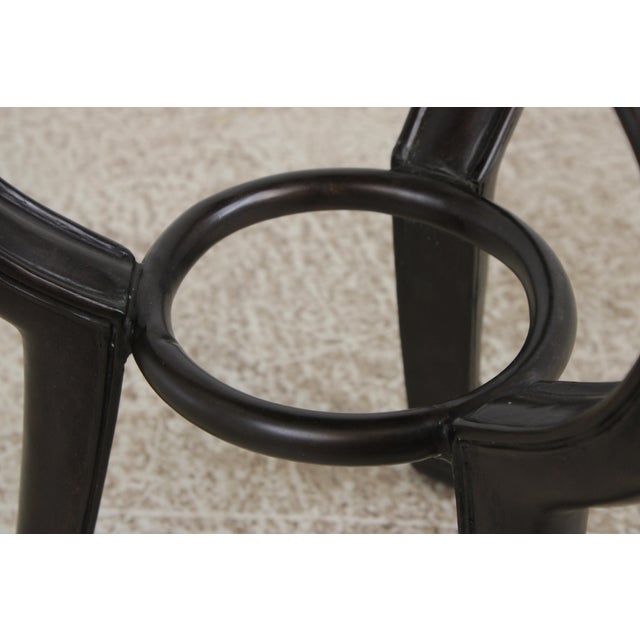 Brown Maitland Smith Mahogany and Metal Round End Table For Sale - Image 8 of 13