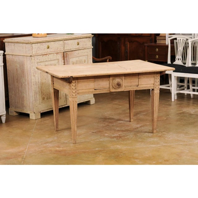 Mid 19th Century French, 1850s Napoléon III Period Center Table with Carved Motifs and Drawer For Sale - Image 5 of 13
