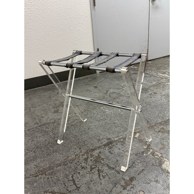 2010s Butler Acrylic Folding Luggage Rack For Sale - Image 5 of 12