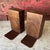 Solid American Walnut Vintage Bookends With Black Accents & Red Felt Bottoms For Sale - Image 11 of 16