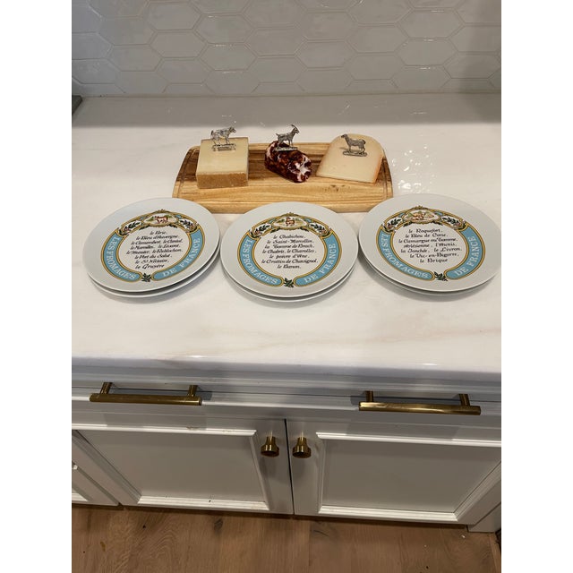 Vintage Set of 6 Limoges Cheese Plates Plus 3 Silverplated Cheese Markers - 9 pcs For Sale - Image 10 of 10