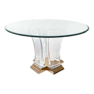 Jeffrey Bigelow Lucite and Bronze Foyer / Center / Dining Table