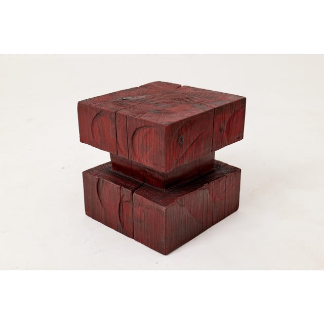 Wood Hardwood Sculptural Stool by Logniture For Sale - Image 7 of 10