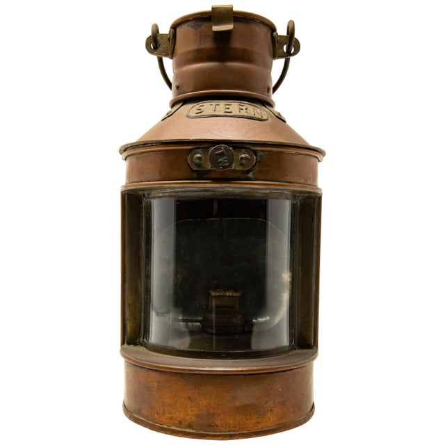 Mid 20th Century Copper Stern Ship Lantern For Sale - Image 12 of 12