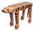 Mid-Century Artist Signed Carved Folk Art Tiger Footstool For Sale