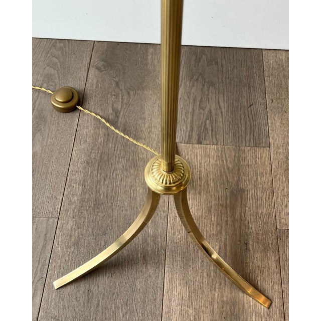 Brass 1940s French Neoclassical Style Floor Lamp, Maison Jansen For Sale - Image 8 of 12