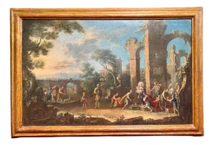 Nicola Viso, The Adoration of the Magi, Oil on Canvas, 18th Century, Framed