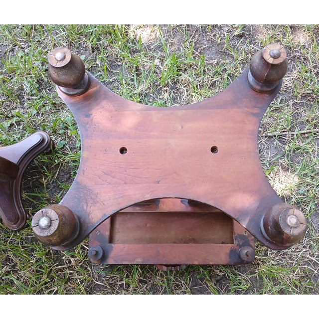 Mid 20th Century Pair Carl Forslund Cherry Lyre Tables For Sale - Image 9 of 9