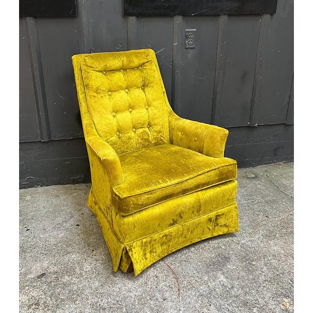 DeVille Furniture Co. Chartreuse Velvet Tufted HighBack Armchair