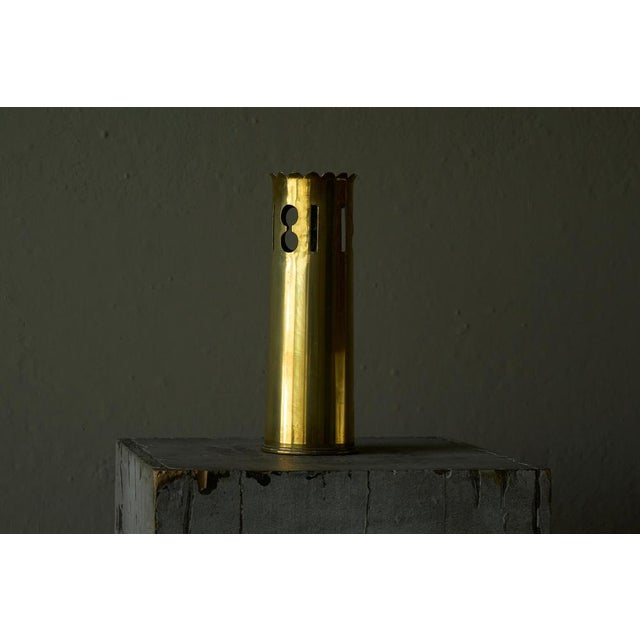 Vintage Vase in Patinated and Perforated Brass, 1930s For Sale - Image 11 of 15