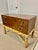 Mid-Century Modern 1970s Olive Burl Wood Chest of Drawers With Bamboo Base and Brass Pulls Chinoiserie For Sale - Image 3 of 12