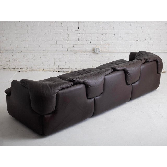 1970s Leather "Confidential" Sofa by Alberto Rosselli for Saporiti For Sale - Image 5 of 17
