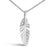 Contemporary 14K White Gold Diamond Accent Feather Pendant Necklace For Sale - Image 3 of 4