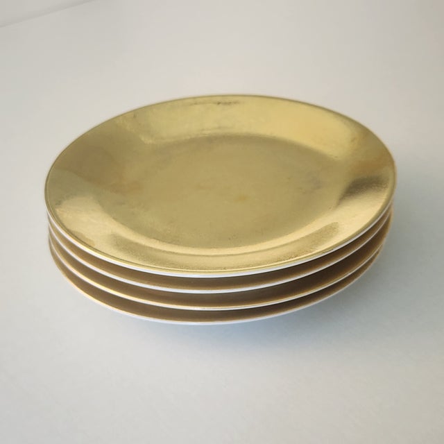 6 Inch Canape Plates Set of 4 Dimensions: 6" Canape [5.8125] Carat Gold Pattern (all gold) by Philippe Deshoulieres...