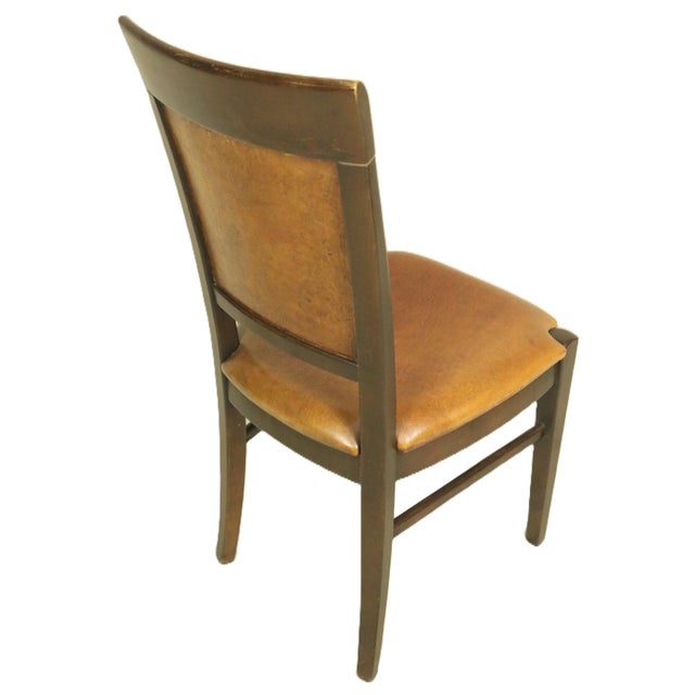 Brown Mid 20th Century French Leather Dining Chairs, Set of 6 For Sale - Image 8 of 10