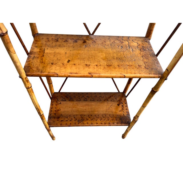 Early 20th Century Victorian English Burnt Bamboo Bookshelf For Sale In New York - Image 6 of 16