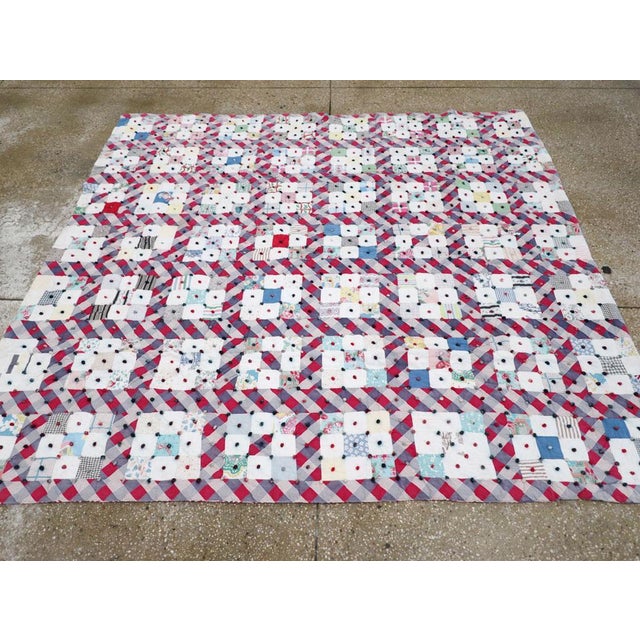Galerie Shabab Collection Mid-20th Century Handmade American Square Quilt For Sale - Image 4 of 8